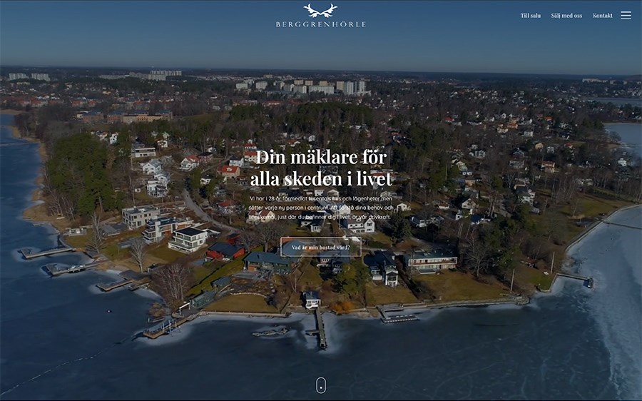 Webbplats och integrationer för Berggren & Hörle Fastighetsmäklare