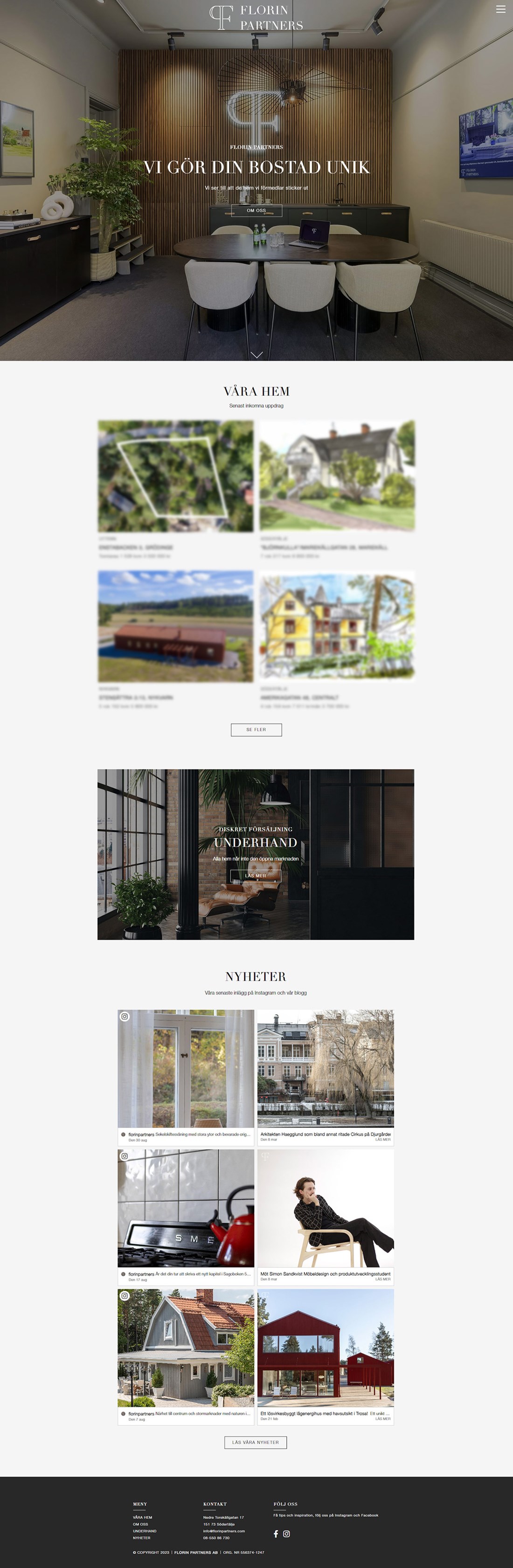 Den färdiga webbplatsen för Florin Partners
