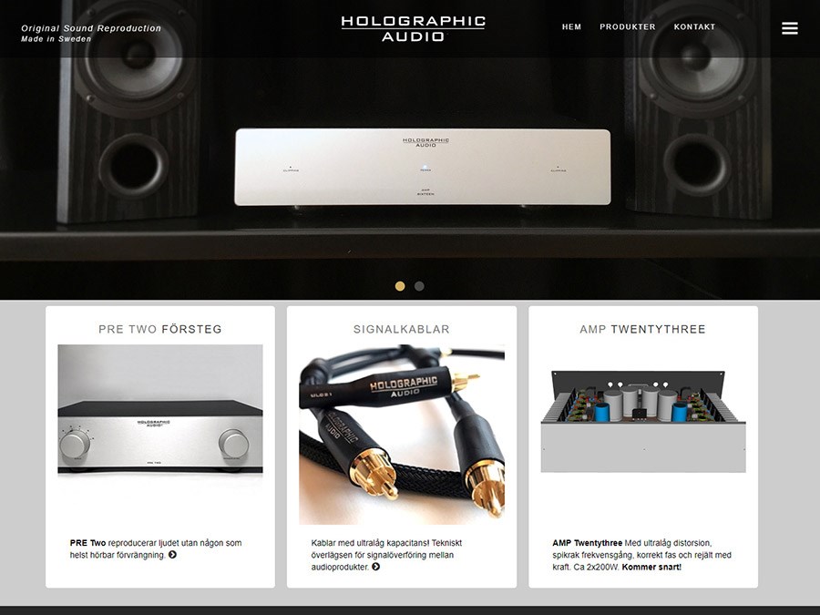 Webbplats och digital närvaro för Holographic Audio