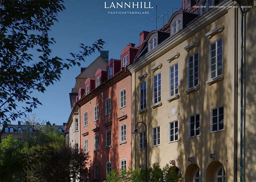 Webbplats och integrationer för Lannhill Fastighetsmäklare
