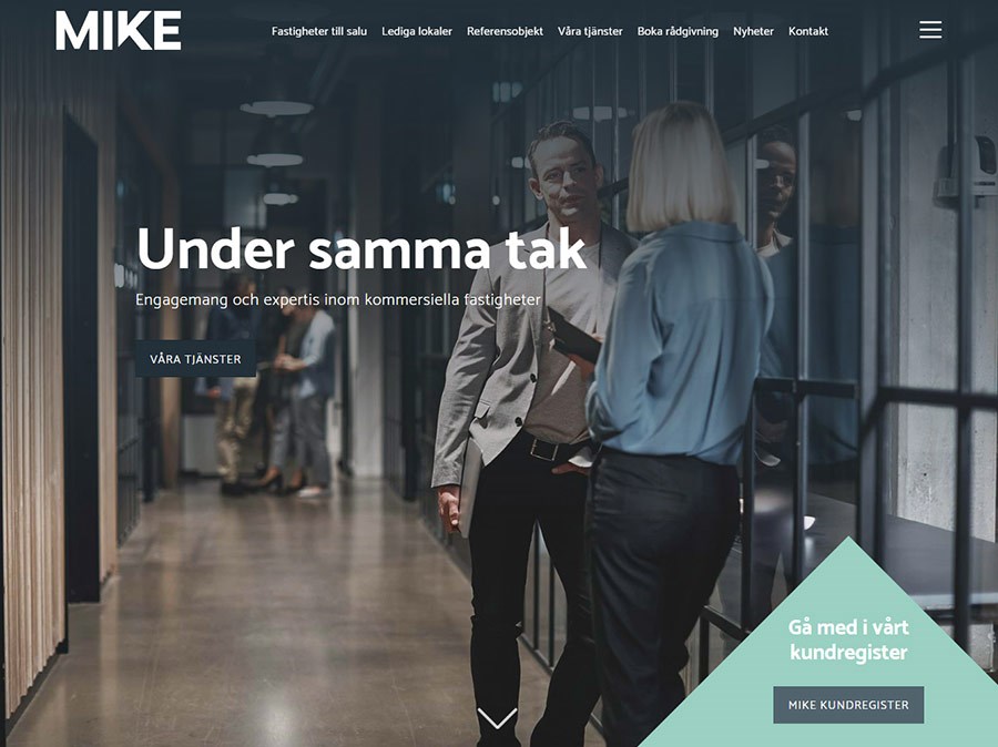 Webbplats och integrationer för MIKE Kommersiella Fastigheter